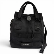 全新 ▼ BALENCIAGA 644029 ARMY 小型尼龍兩用手提包，黑色，意大利製造，男士，帶防塵袋。