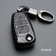 Carbon Fiber Car Styling Key Remote Key Fob Case Cover Keychain holder for Ford Fiesta Focus 3 4 MK3 MK4 Mondeo Kuga Fo