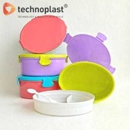 TECHNOPLAST SW193.CLFN/72P Colorfun New Sealware Stackable Oval 2 Tier Lunch Box Oval With Container