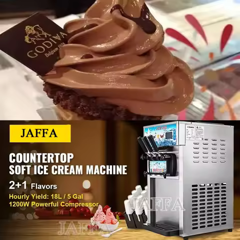 Commercial Ice Cream Maker Freestanding 3 Flavors Soft Serve Ice Cream Maker Fast Food Restaurant Us