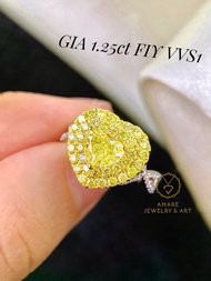 今日福利高質super抵💛！ GIA 1.25ct Fancy Intense Yellow Diamond Ring！ 0.764ct diamond & 18k gold, price 5xxxx