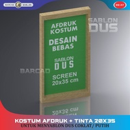 Kostum Afdruk Screen Sablon BESI KACA TEMBAGA 20x35 cm Plus Tinta