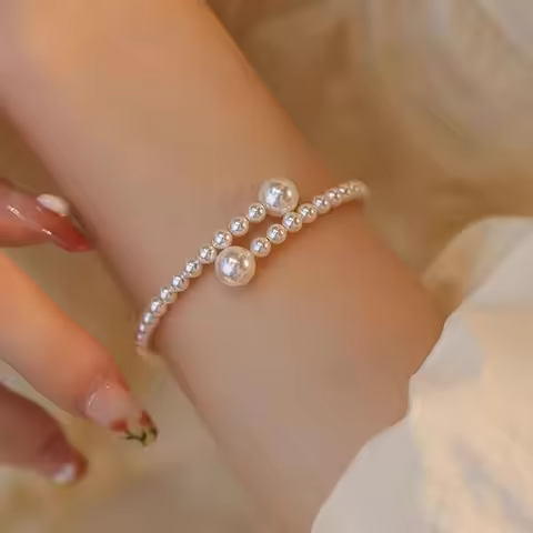 Imitation Pearl Bracelet Stretchable Pearl Bracelet Pearl Bracelet for Women Bridal Jewelry Gift