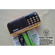 Loa Nghe Nhạc Usb Thẻ Nhớ Fm Craven Cr-836s có jack tai nghe và đèn led