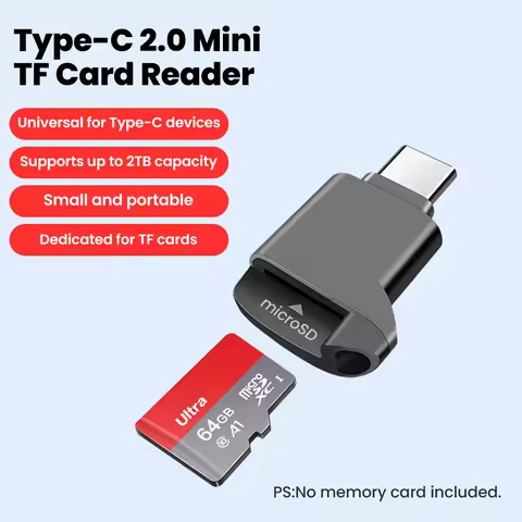Mini Type C Card Reader Type C To TF Memory Card Reader USB2.0 High Speed Card Reader For PC Laptop 