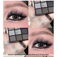 25 Colors Eyeshadow Panel Black White Grey Metal Smoky Makeup Eyeshadow With Mirror Dark Matte W9b1