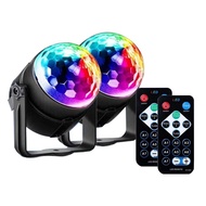 2pcs Sound Activated Rotating Disco Ball Laser Light Party LED Stage Lights With RC Colorful Neon Light  DJ Stage Disco Lights Party Spotlight Decor