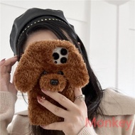 3D Teddy Dog Fluffy Phone Case For Samsung Note20 Ultra S22 S21 S20 FE A71 A51 A02S A03S A12 A22 A32 A42 A52 A72 A82 Plush Cover