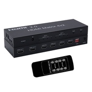 HDMI 2.0 Matrix 4X2 Splitter with Audio Output Switch Support 3D 4 Input 2 Output Matrix 4K