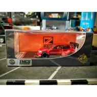 Diecast DCM Kevmannz Honda Civic Type R EG6 1996 Hatchback Wide Body Chrome Red Seal