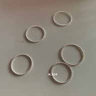 N BIN Knock on Favorite Twist Rope Design Feel All-Match Small Thin Ring 925 Silver Single Ring Ring