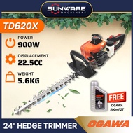 OGAWA TD520 TD620X 18" 24" Gasoline Petrol Hedge Trimmer Gardening Maintenance 22.5cc (FREE 1 Bottle