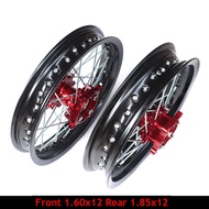 12 Inch 15mm Front 1.60x12 Rear 1.85x12 Aluminium Wheel Rim With CNC Hub For KAYO HR-160cc TY150CC Dirt Pit Bike