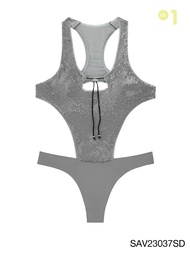 SABINA | Mad Moiselle Resort 24 บอดี้สูท Gemma รหัส SAV23037 สีเทาเข้ม