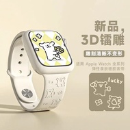 新款线条小狗iwatch9手表带苹果Applewatch表带7/6可爱狗印花硅胶New Line Puppy IWatch9 Watch20250713
