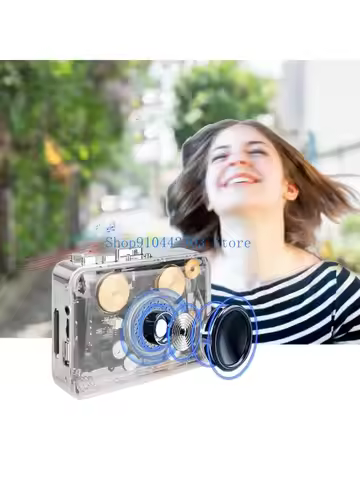 L4MD Clear Cassette Player MP3 File Converter USB Port Music Stereo Speaker Travel Cassette Tape Mus