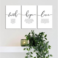 Limited-tScripture Quote Hebrews 11 Poster and Prints Faith Hope Love Bible Verse Wall Art Canvas Fr