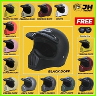 Cakil HBC Plain Helmet + FREE GOOGLE | Retro Visor | Full Face | Motorcycle Motorcycle | Selling Vis