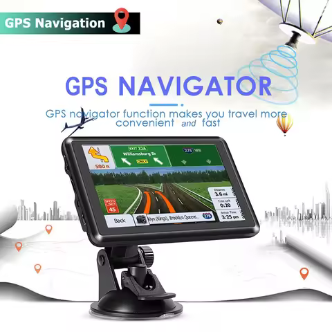 5 Inch Car GPS Navigation FM Transmitter Car GPS Navigator Voice Reminder Portable Navigator Mini US