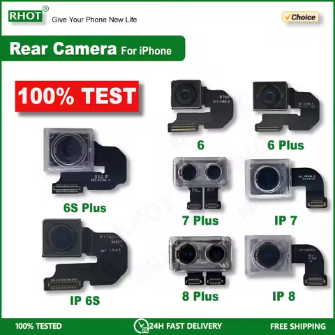 100% Tested For iPhone 6 6 Plus 6S 6S Plus Rear Main Rear Camera For iPhone 7 7 Plus 8 8 Plus Rear M