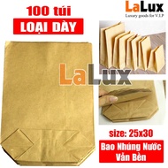 100 Túi giấy Kraft LOẠI TỐT 25x30 Đừng Quà Đựng Hàng Đựng Thực Phẩm Bánh Bao Bánh Mỳ Đồ Chiên Bánh T
