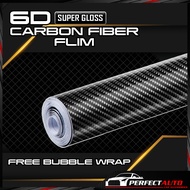 6D High Glossy Shiny Carbon Fiber Pattern Film Wrap Decal Car Sticker Sheet Car Sticker Carbon Fiber