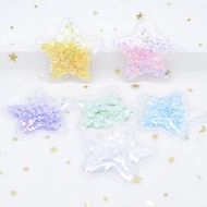 12Pcs 5cm Transparent Plastic Star with Shake Sequins Inside Appliques DIY Headwear Accessories Craf