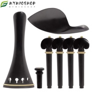 MIOSHOP Violin Accessory Parts Set, Complete Set Ebony Material violin tailpiece Set, Premium 4/4-3/
