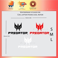 Acer Predator sticker reflective gaming stiker Kereta desktop laptop pantulan Waterproof car Motor Vinyl Decal