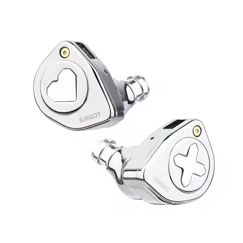 SIMGOT EW300 1DD+1Planar+1PZT Hybrid Driver IEM HIFI Earphones with Detachable Nozzles Silver-Plated