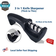 Knife Sharpener Three Stage / Kitchen Tool / Triple Stage Knive Sharpener Block / Knives Sharpener