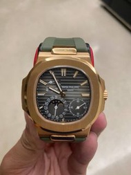 『已交流』👏PP 百達翡麗 5712 金鷹 Nautilus 5712R PATEK PHILIPPE 月相顯示 日期顯示 動力顯示 微型自動盤