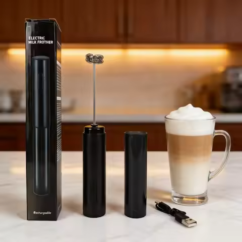 Electric Milk Frother Portable Egg Beater USB Rechargeable Handheld Coffee Blender Milk Shaker Mixer