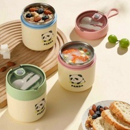 BÌNH Ủ CHÁO PANDA 530ML cao cấp Cốc đựng canh bình ủ cháo inox 304 oại mới giữ nhiệt cực lâu tặng kè