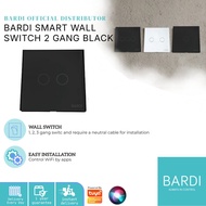 BARDI Smart Wall Switch EU 2 Gang Black Touch Smart Switch Black WiFi