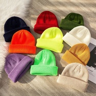 Beanie Hat Streetwear Hip Hop Hat Unisex Knitted Skullcap Topi Binnie Trendy cotton knit beanie