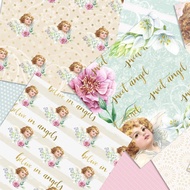 Vintage Cute Little Angel Print Cotton Fabric for Crafting