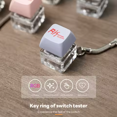 RK Royal Kludge Switch Tester Keychain Mechanical Keyboard DYE-SUB Keycaps Key Switches Keychain Sha