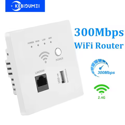 300Mbps Wireless WiFi Router 2.4Ghz Wireless WiFi Socket RJ45 AP Relay Smart USB Socket 220V Power E