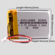 JST SH1.0mm 3Pin 3.7V 303040 350mAh 403040 503040   Lithium Lipo Li-ion Polymer Battery