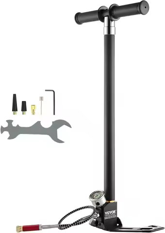 PCP Hand Pump, 4 Stage, 30Mpa 4500 PSI High Pressure PCP Air Rifile Filling Stirrup Pump with Oil-Mo