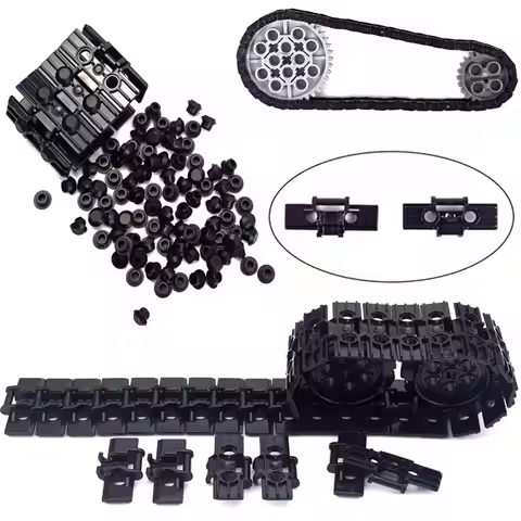 MOC Building Blocks Technical Chain Bricks Parts Caterpillar Track Tank Wheel Compatible 88323 57518