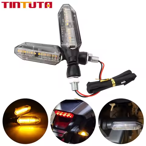 1Pair Motorcycle LED Turn Signal Flasher Yellow Flashing Indicator Blinker Motorcycle Driving Lamp A