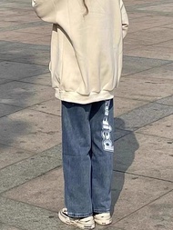 อเมริกัน Y2K Street Hip Hop Multi-Pocket Work DENIM กางเกงเซ็กซี่ขากว้างลากกางเกงเอวสูงซิป