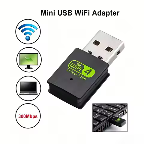 300Mbps USB WiFi Adapter 802.11n Wireless Network Card WiFi Receiver for Windows Laptop Desktop PC W