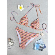 Printed Girl Sexy Triangle Cup Bikini Swimsuit Set Bikini