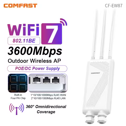 Comfast Outdoor CPE WiFi7 3600Mbps Wireless AP 2.4/5.8GHz WiFi Repeater Router AP Access Point WiFi 