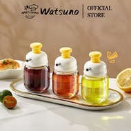 Watsuno 100ml glass bottle, press-type seasoning storage bottle, spice metering oil control bottle