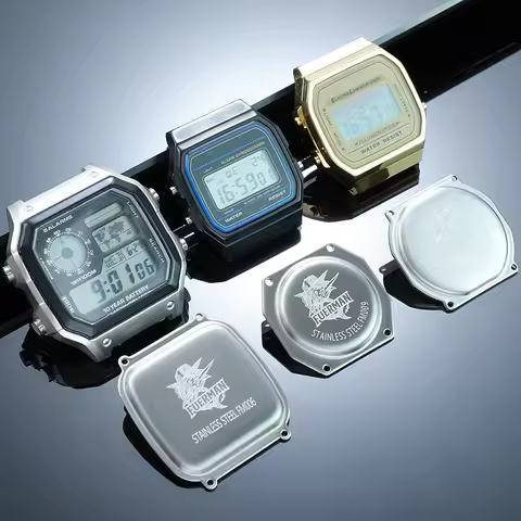 For Casio AE1200/1300/A158/168/F91 stainless steel metal bottom cover back cover watch accessories