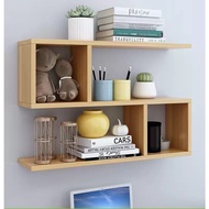 Floating Wall Shelf Rack Display | Rak Buku Dinding | Rak Dinding Gantung Hiasan Kayu | Rak Gantung Tanpa Buat Lubang